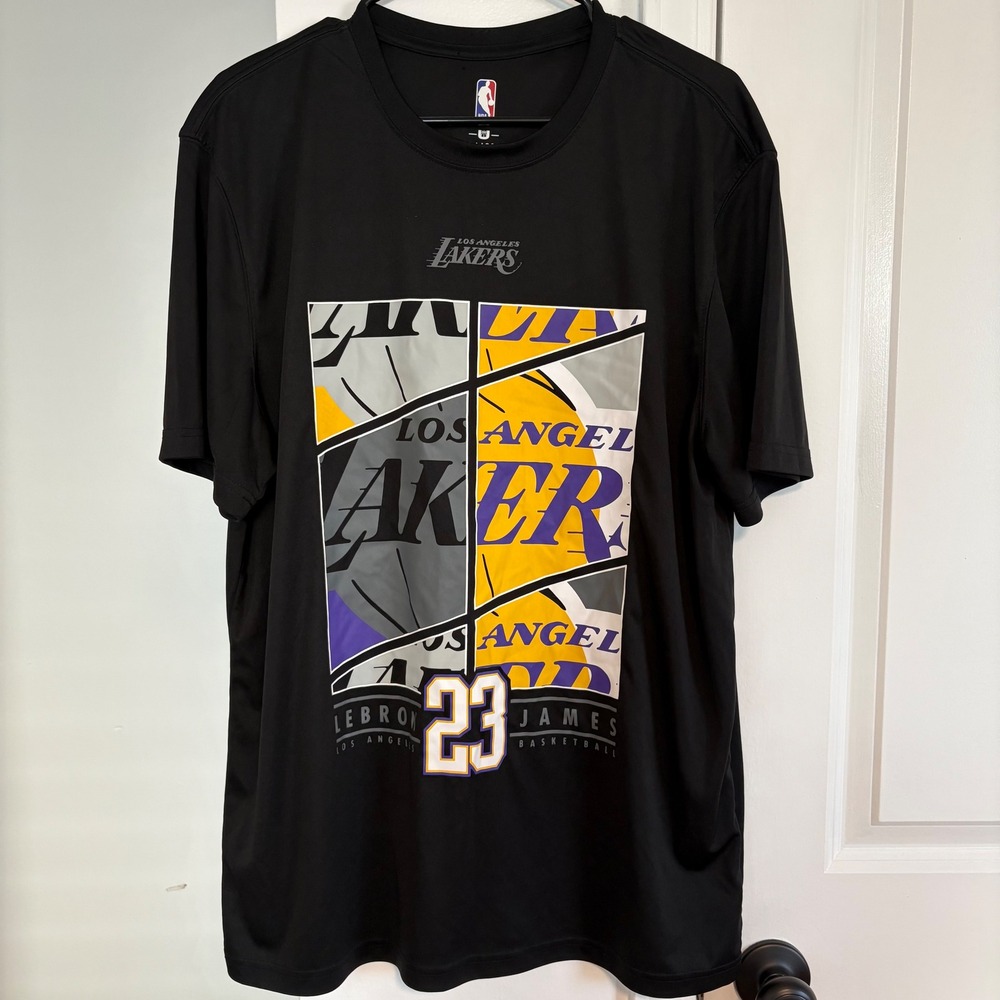 Los Angeles Lakers‎ LeBron James 23 Black NBA Basketball Jersey T Shirt Mens XL